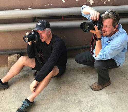 Steve Waugh and photographer behind the scenes of shooting for the book content