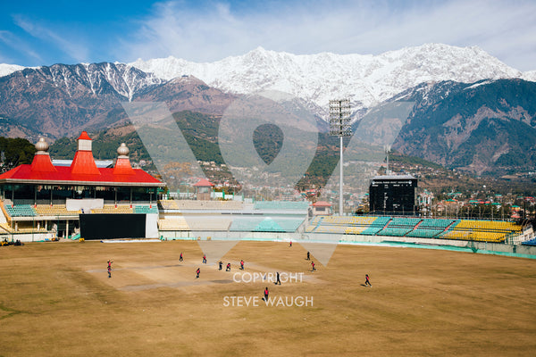 Aerial photograph of Himachal Pradesh Cricket Assoc. Stadium